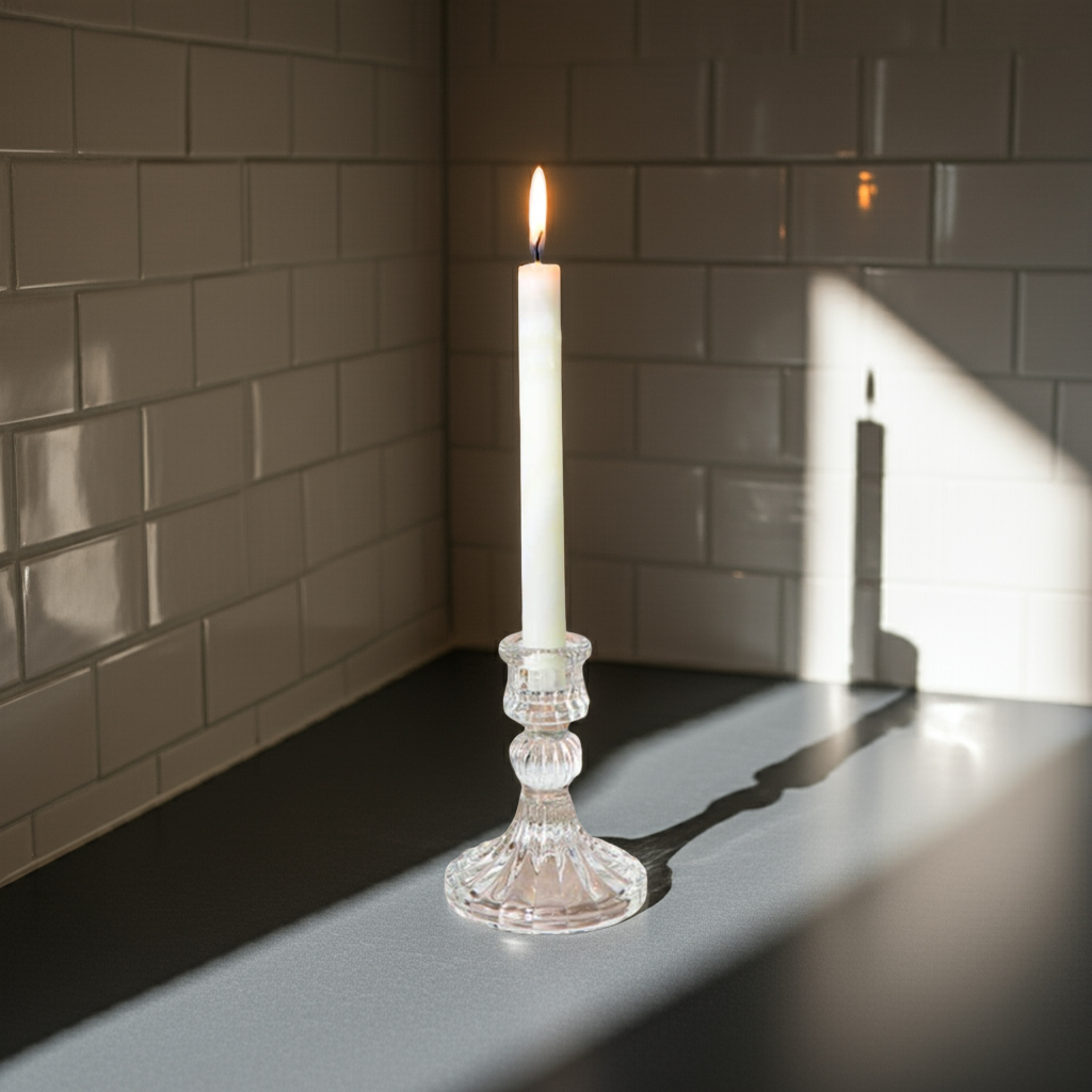 Woodside Home Living Vintage Style Glass Dinner Candle Holder