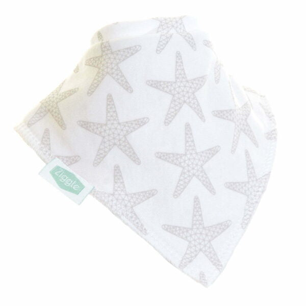 Ziggle Baby Bandanna Dribble Bib Set - Grey & White