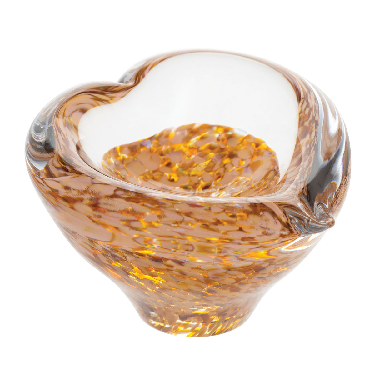 Caithness Mini Heart Bowl Paperweight - Gold