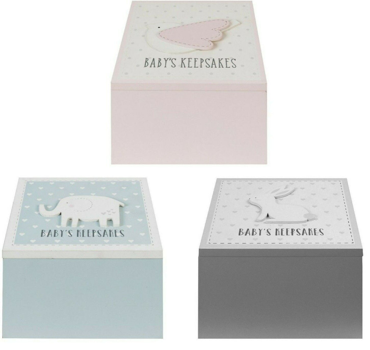 Petit Cheri Baby Keepsake Box Gift - Various Colours Available in Pink or Blue