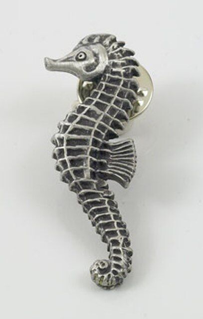 English Pewter Seahorse Tie Pin Badge