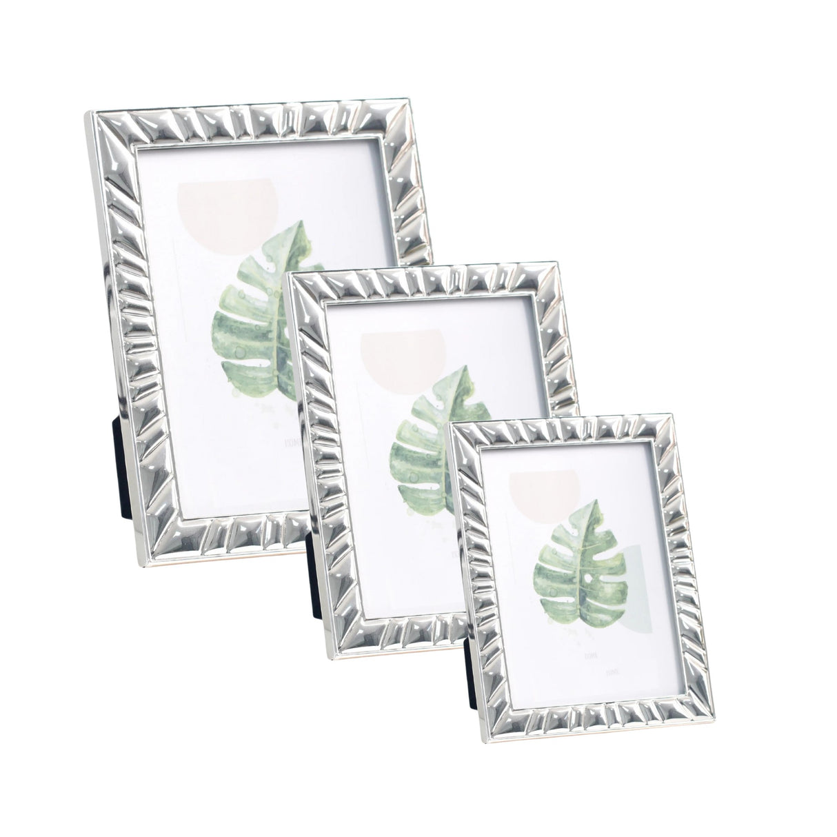 Woodside Home Living Patterned Edge Silver Photo Frame - Various Sizes