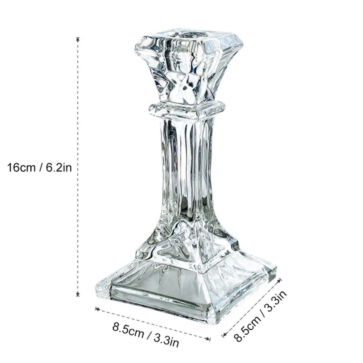 Woodside Home Living Modern Style Glass Dinner Candle Holder