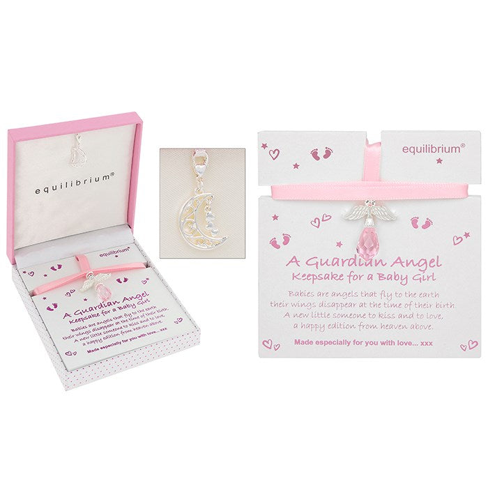 Equilibrium Silver Plated Guardian Angel Keepsake - Baby Girl