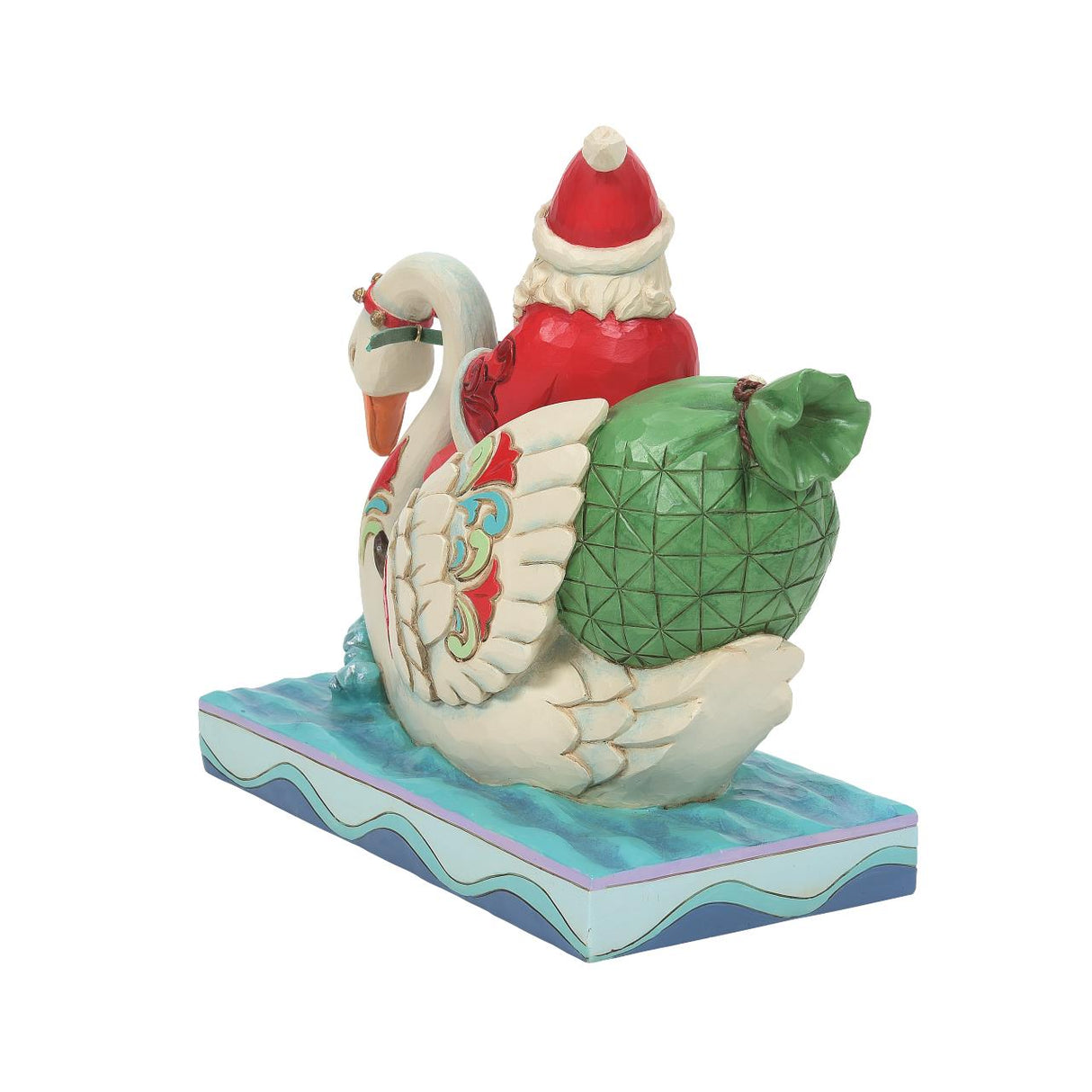 Heartwood Creek Santa Riding Swan Figurine