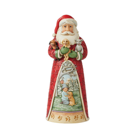 heartwood creek santa with puppies figurine