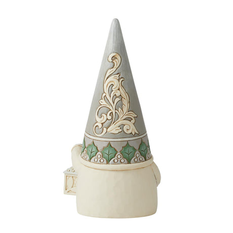 Heartwood Creek White Woodland Gnome with Lantern Statement Figurine