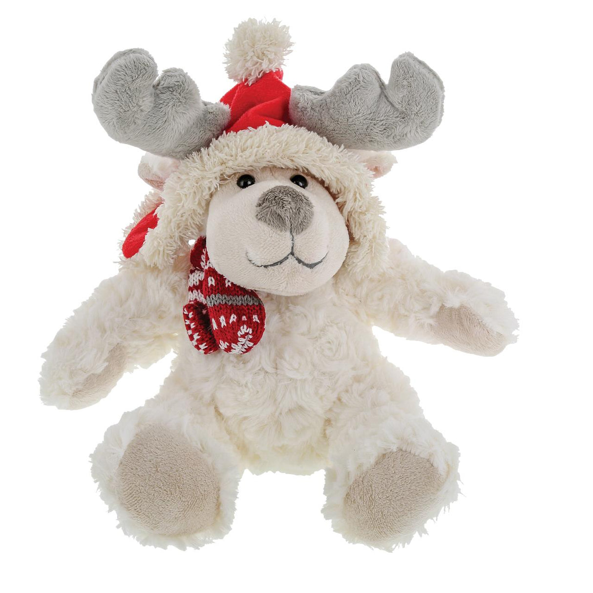 Gund Kalidou White Reindeer with Red Hat & Scarf Plush Soft Toy