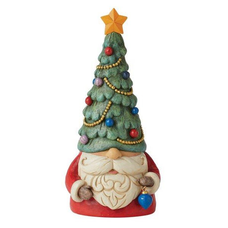 Heartwood Creek Christmas Gnome with Illuminated Christmas Tree Figurine