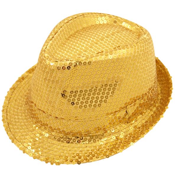 Sequin Gangster Trilby Hat Fancy Dress Hat - Various Colours