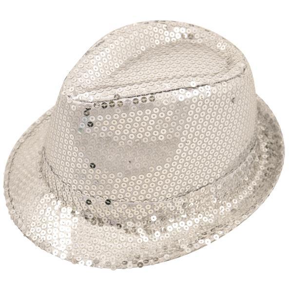 Sequin Gangster Trilby Hat Fancy Dress Hat - Various Colours