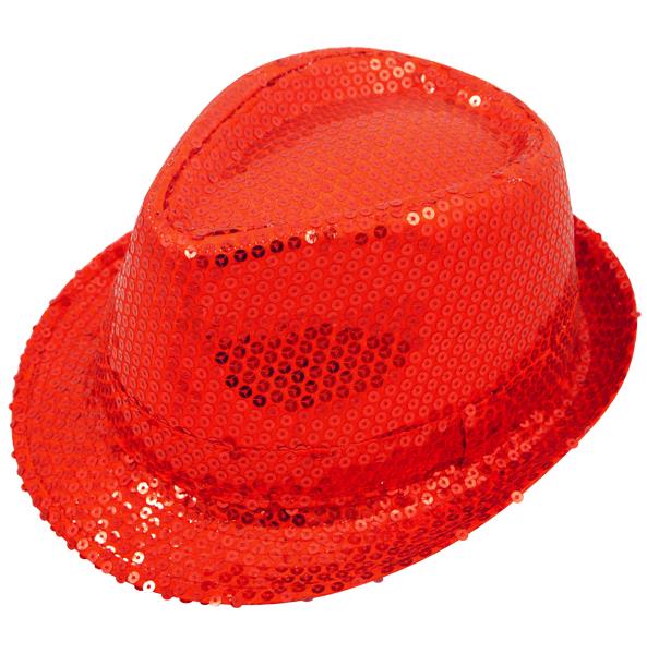 Sequin Gangster Trilby Hat Fancy Dress Hat - Various Colours