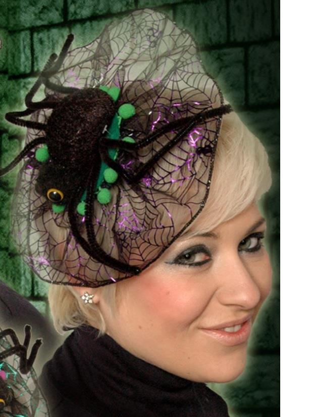 Spider Fascinator Hair Clip Head Dress - Various Colours