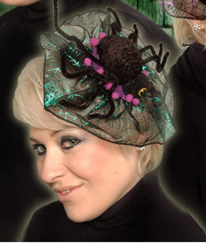 Spider Fascinator Hair Clip Head Dress - Various Colours