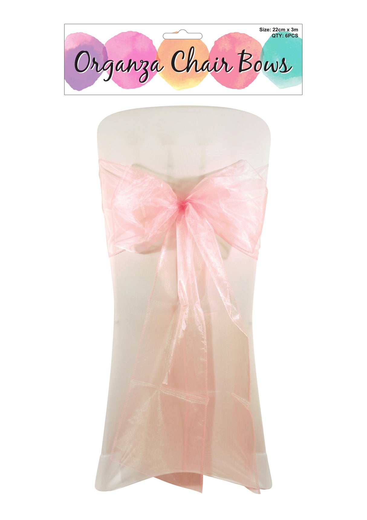 Organza Chair Bow 22cm x 3m