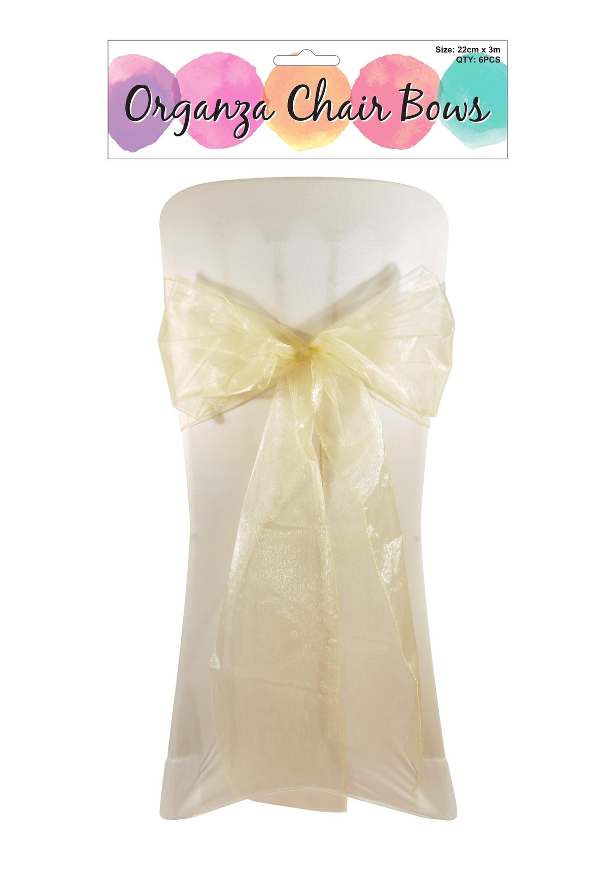 Organza Chair Bow 22cm x 3m