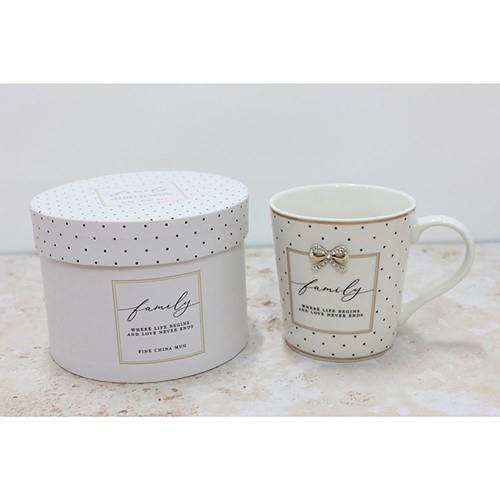 Fine China Mug with Encrusted Bow Embellishment