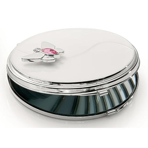 Silver Options Compact Mirror - Butterfly