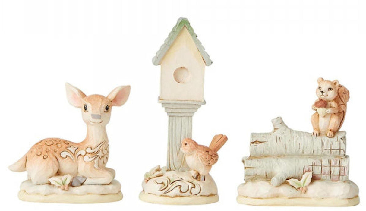 heartwood creek white woodland forest friends mini animals figurine set