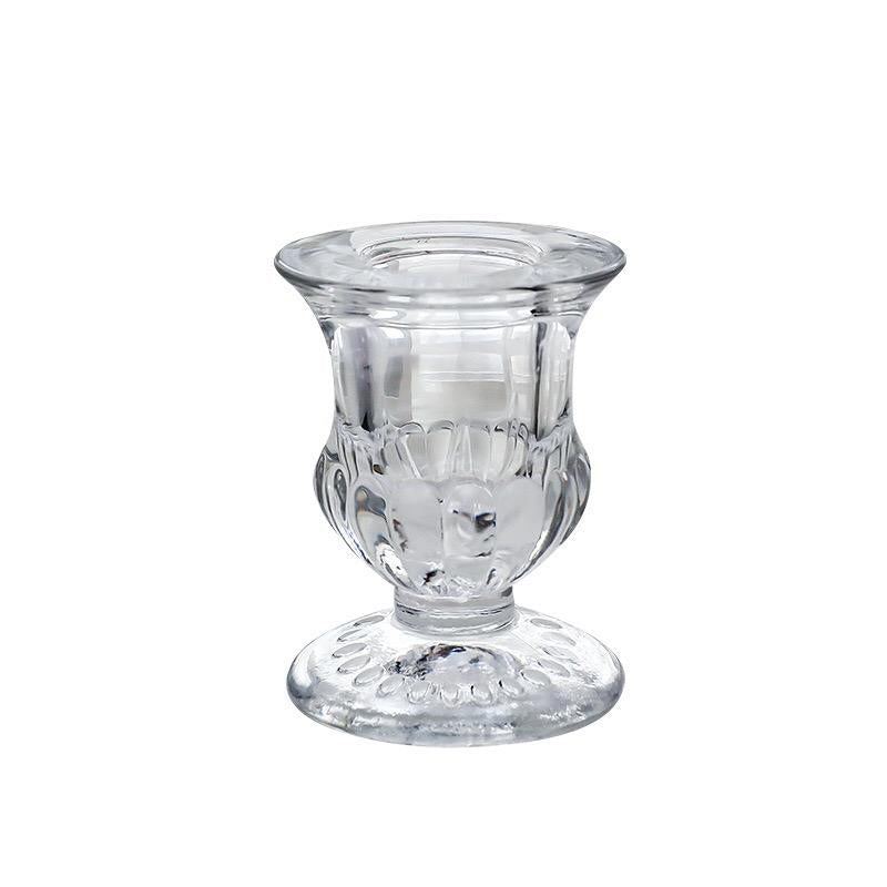 Glass Candlestick Holder - Clear