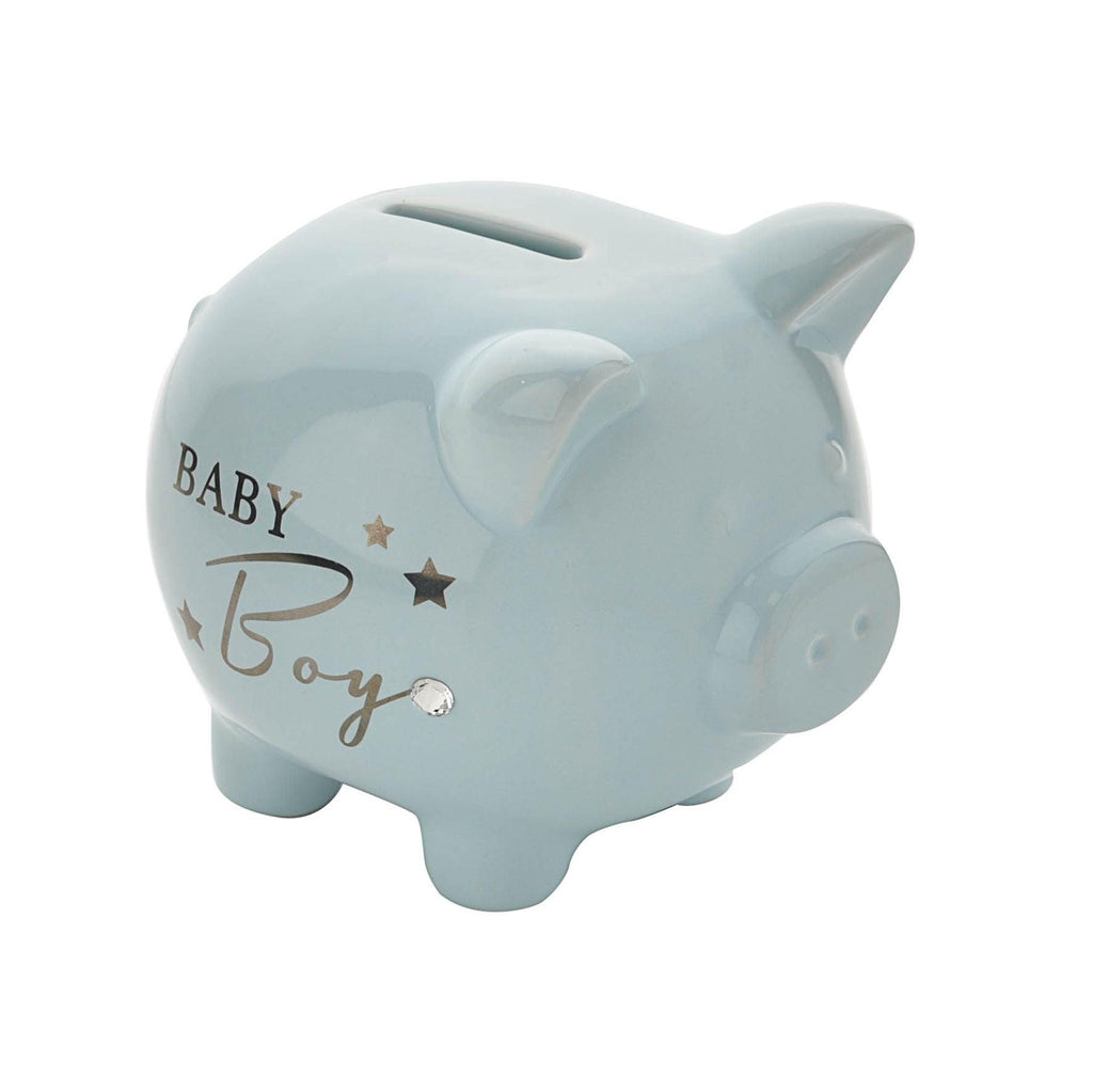 Bambino Ceramic Piggy Bank Pink or Blue - Crusader Gifts