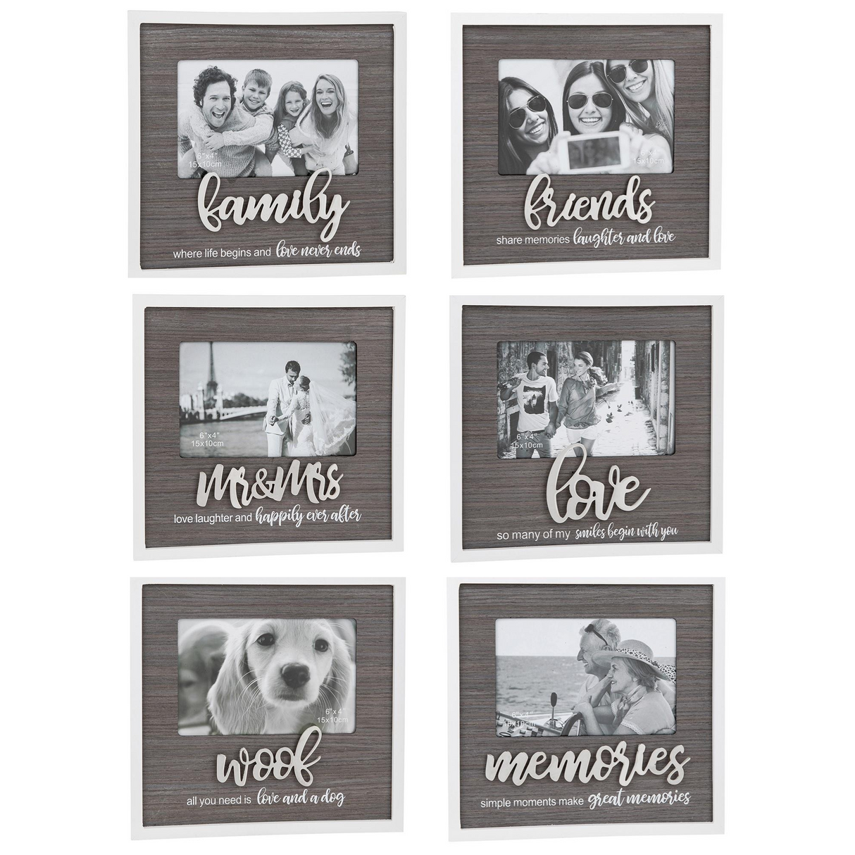 Stylish Script Photo Frame 6x4" - Various Style Sentiments
