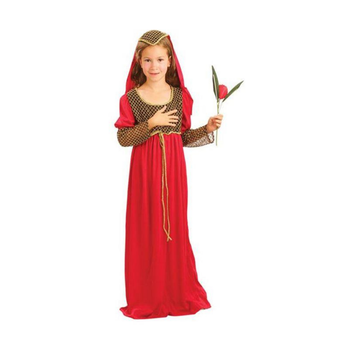 Childs Medieval Juliet Costume (Red) Age 5-7 Years