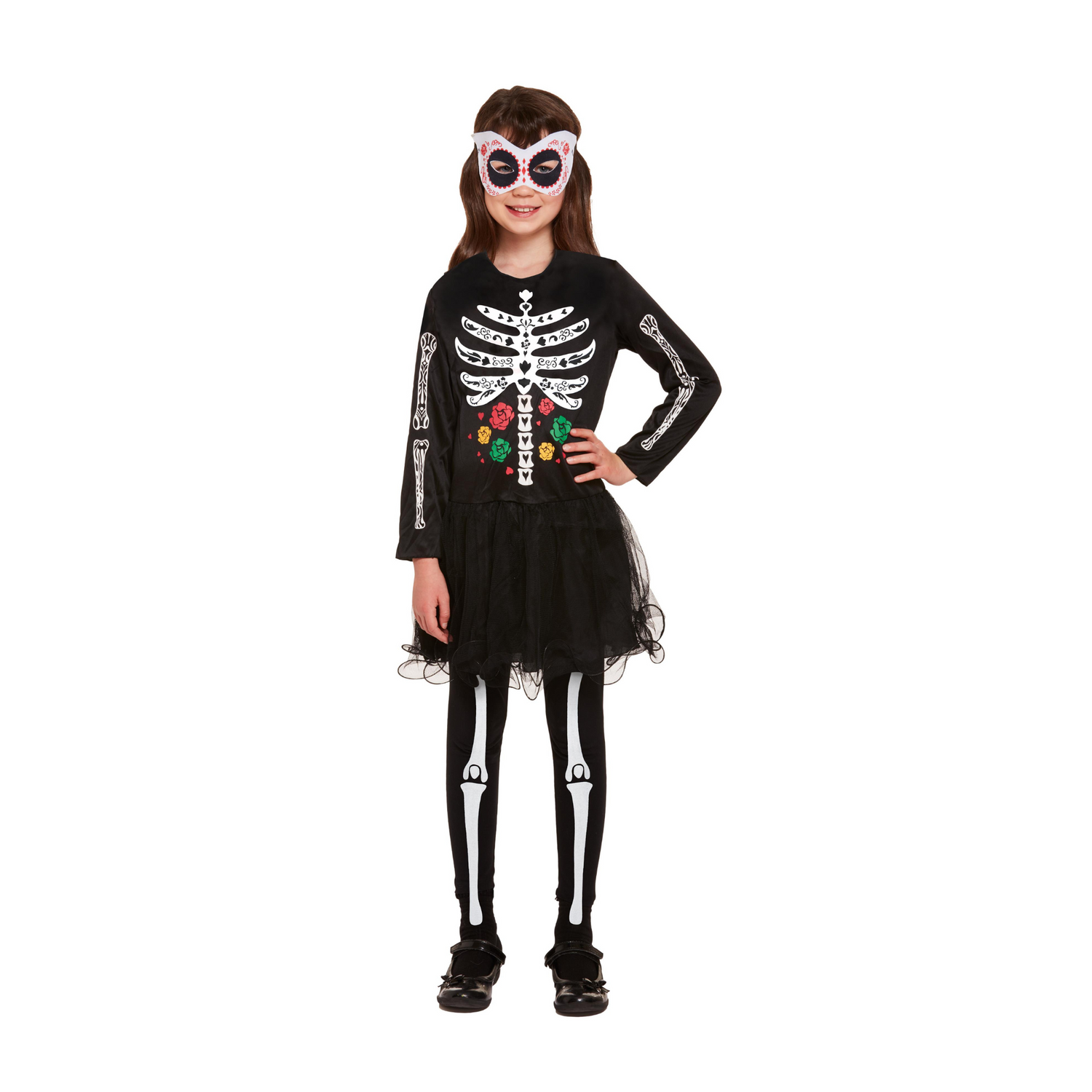 Childs Day of the Dead Girls Fancy Dress Age 4-12 Years