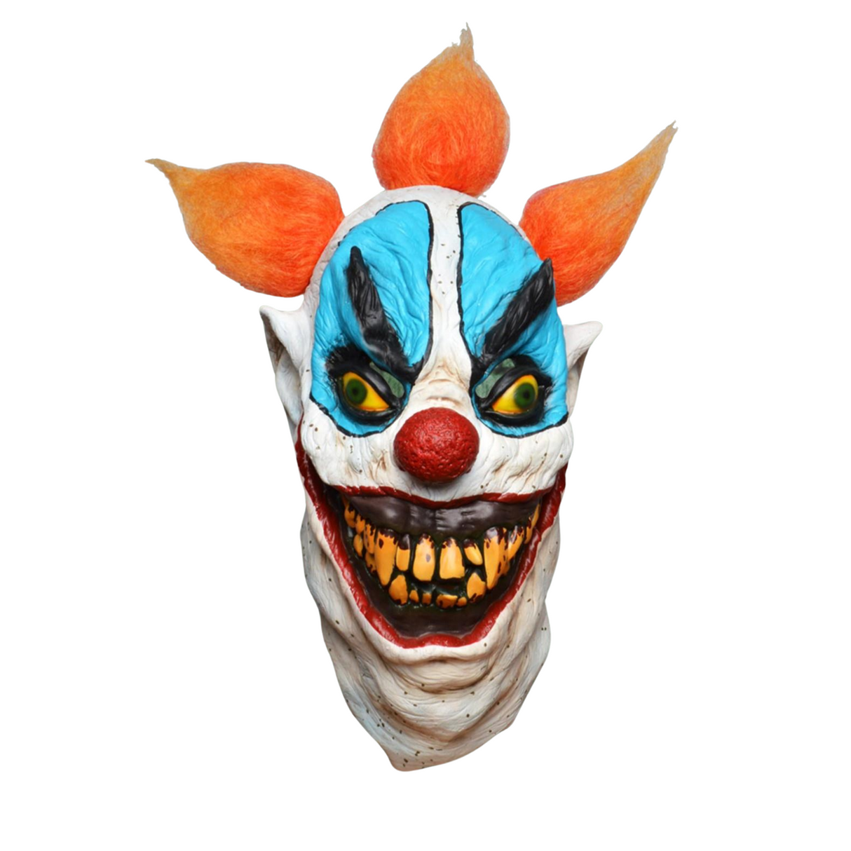 Horror Clown Latex Full Head Mask With Orange Hair