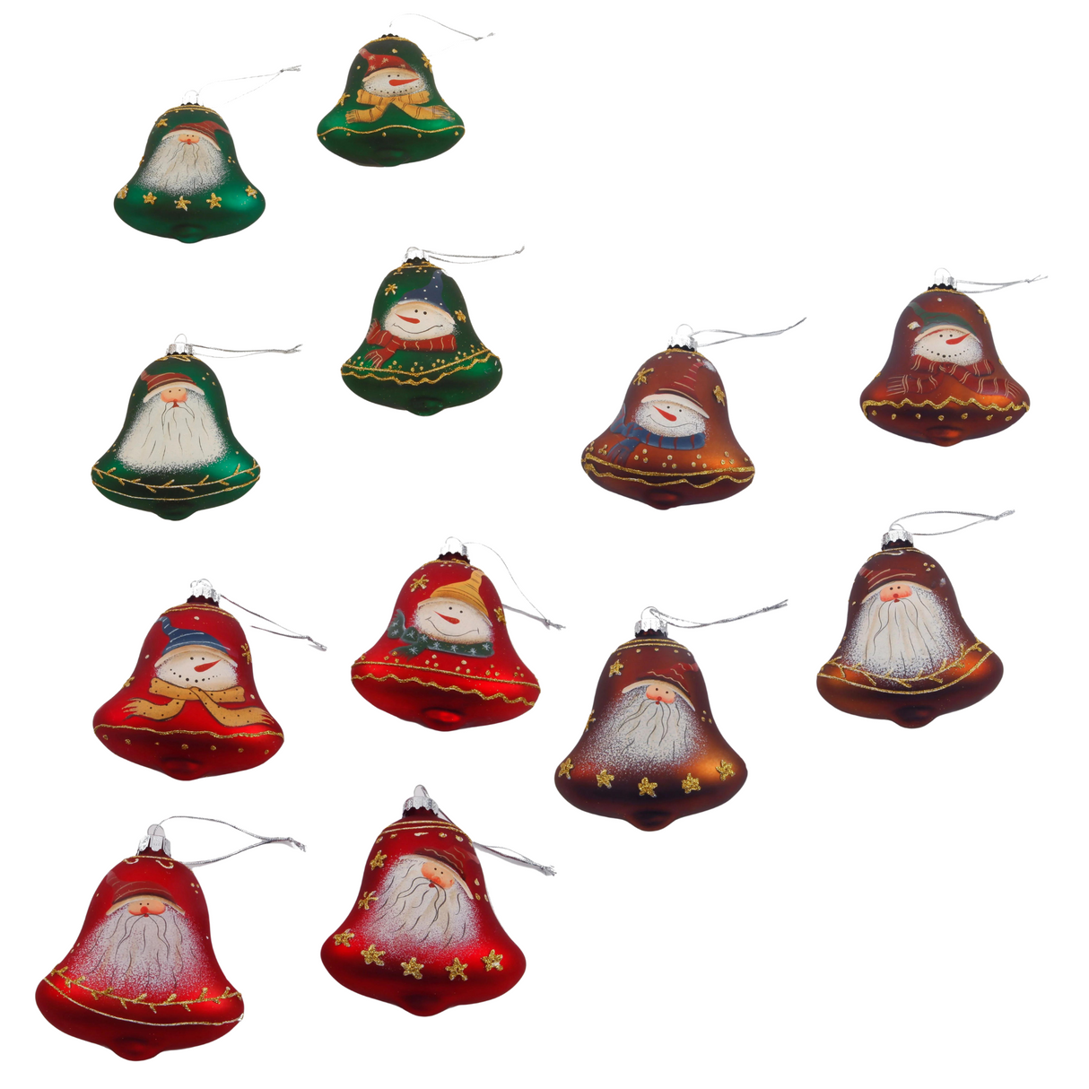 Christmas Tree Hanging Decorations - Bells Pack of 4 Assorted