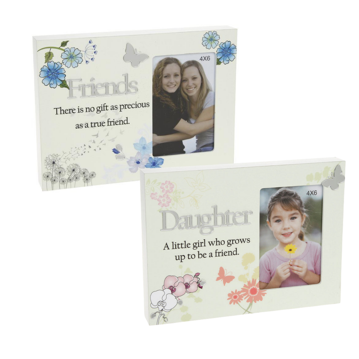 Reflections Floral Photo Frame 4x6" - Daughter or Friends