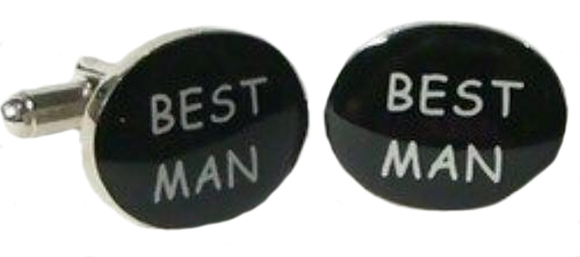 Black & Silver Male Wedding Cufflinks