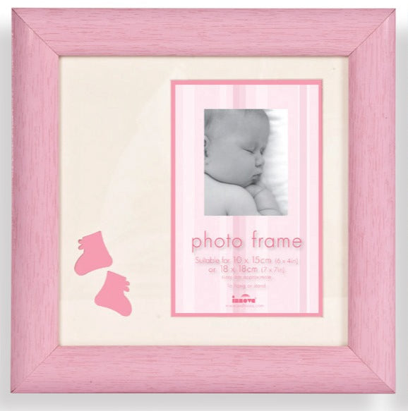 Baby Baby Boy Girl Photo Frame 4x6" - Pink