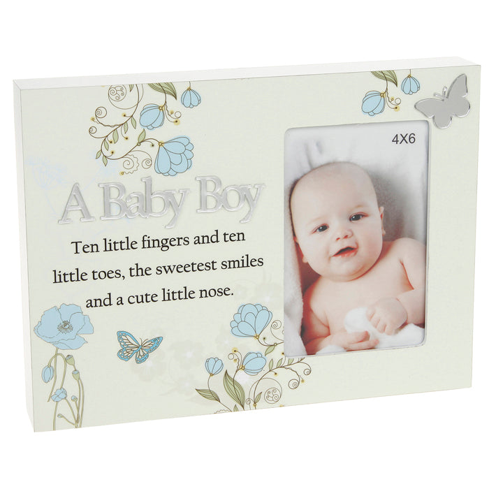 Reflections Floral Photo Frame 4x6" - Baby Boy