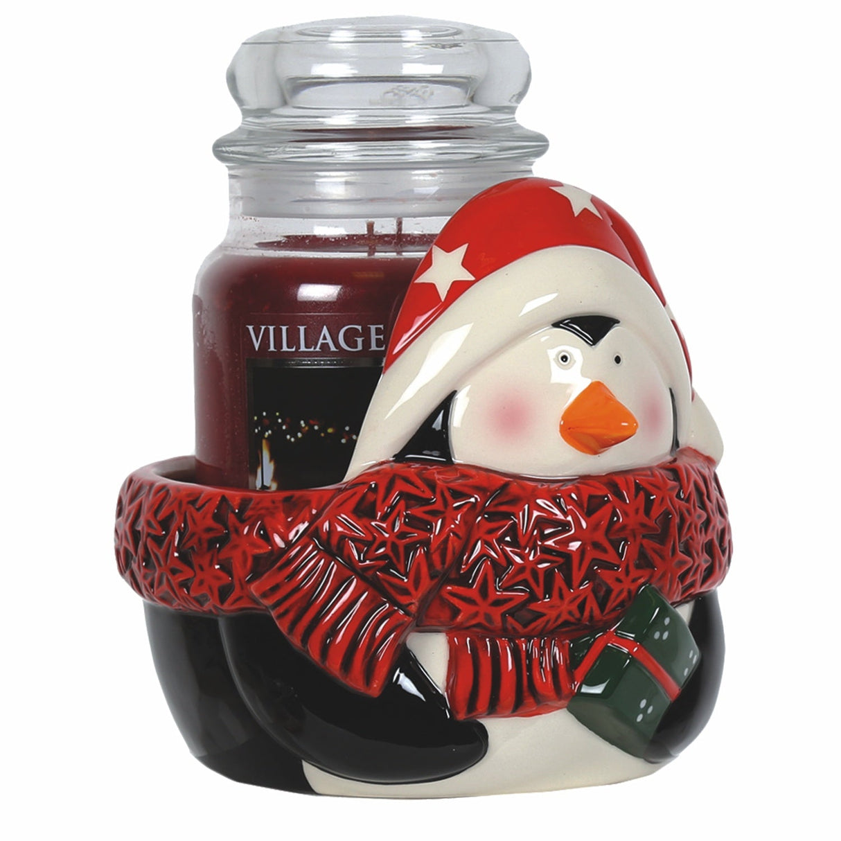 Aroma Large Jar Candle Holder: Santa Snowman or Penguin