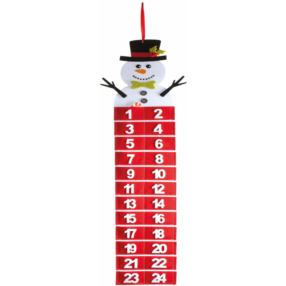 Advent Calendar - Felt Snowman or Santa with Numbered Pockets