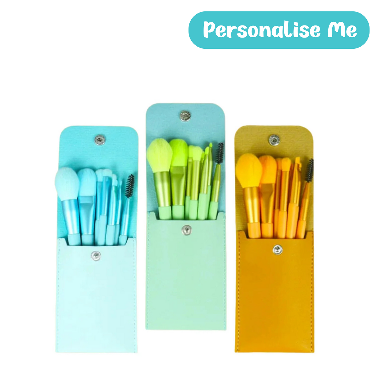 Makeup Brush Case with 8 Brushes - Various Colours