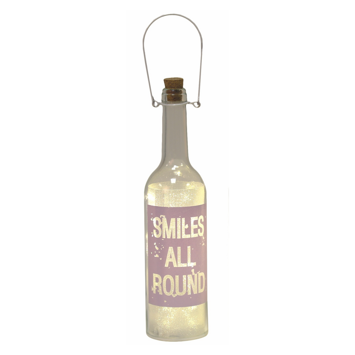 Smile all round light up LED glass decorative bottle