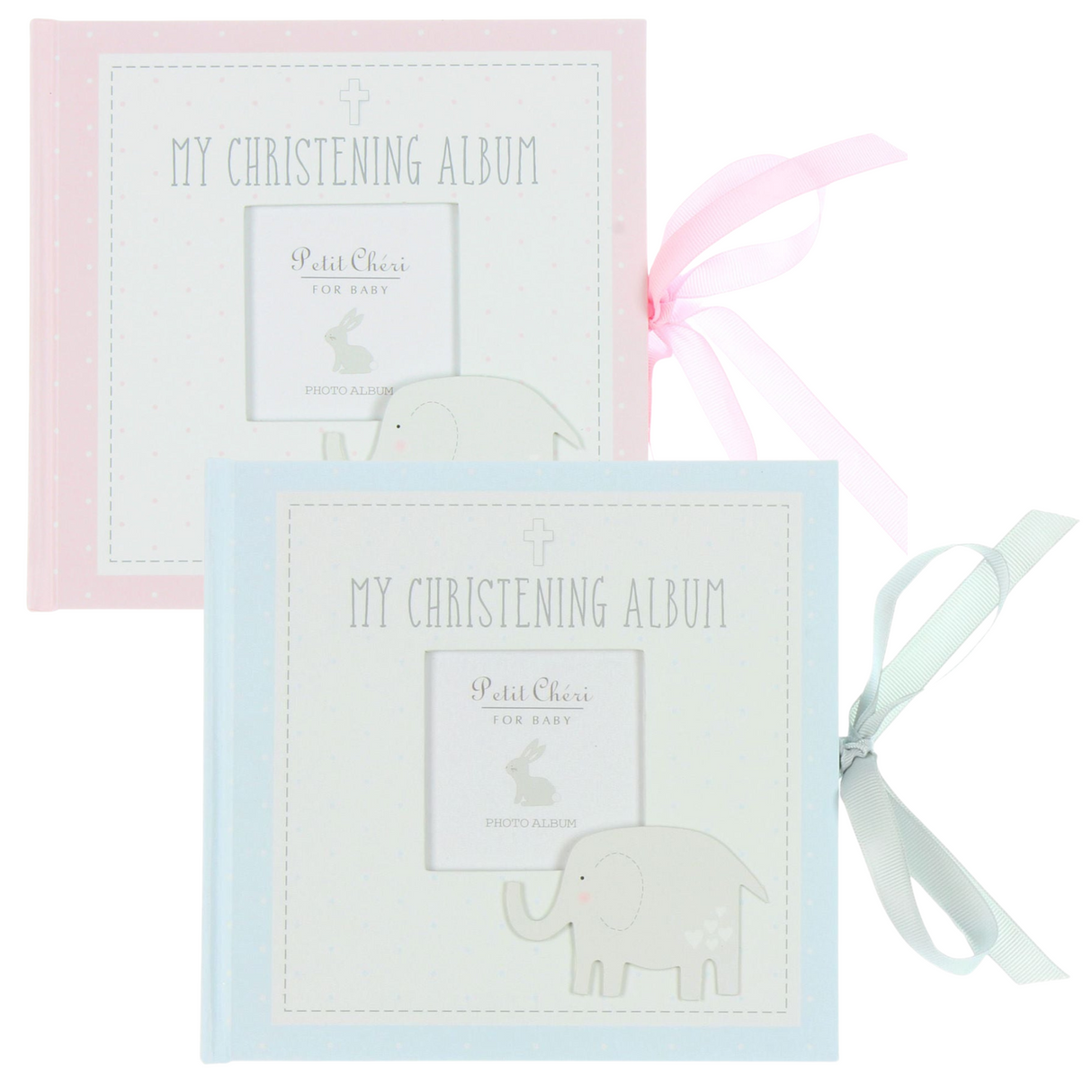 Petit Cheri Baby Christening Photo Album - My Christening Album Pink or Blue