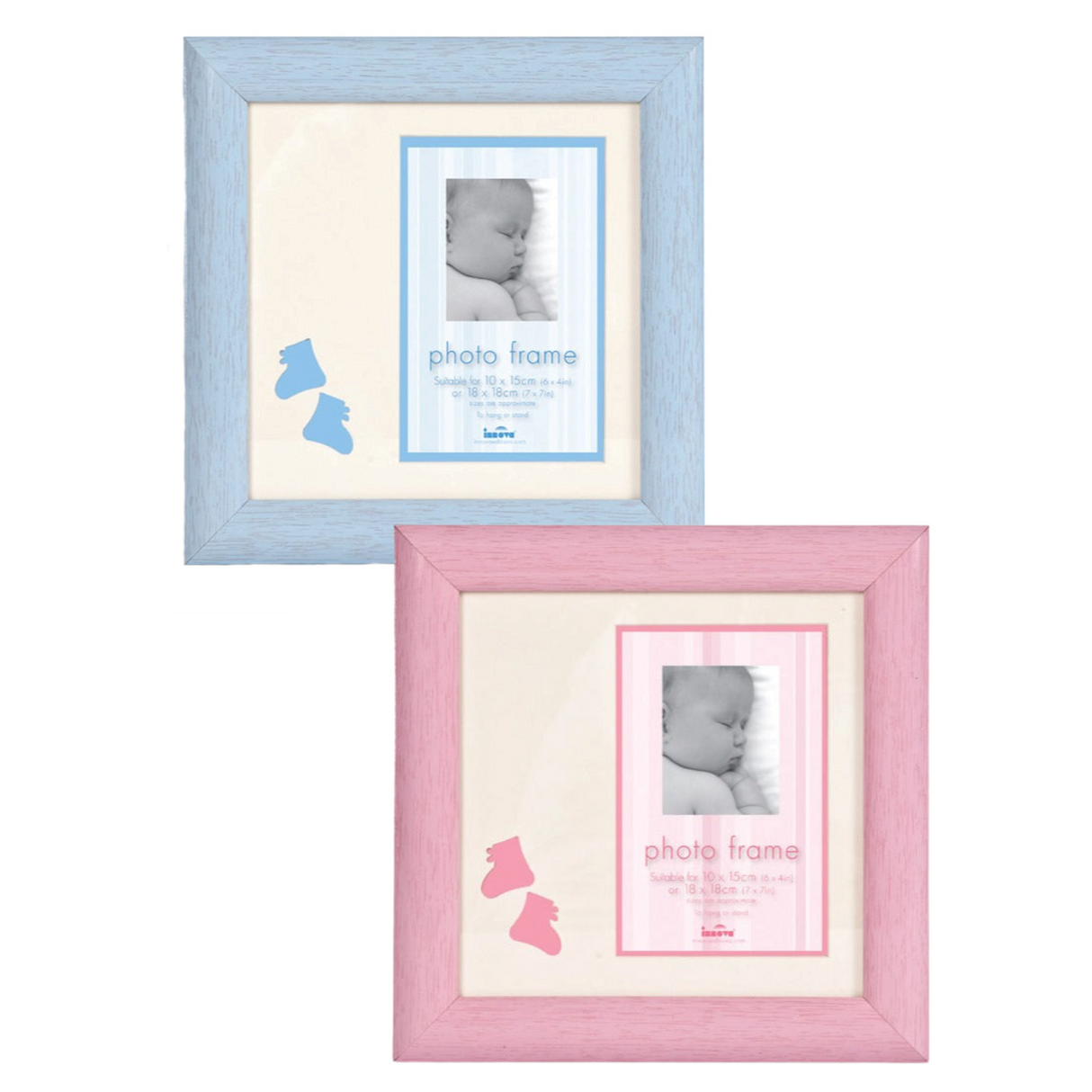 Baby Baby Boy Girl Photo Frame 4x6" - Blue or Pink