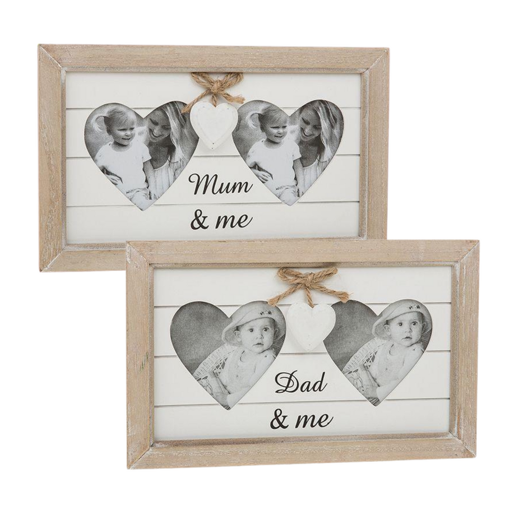 Shabby Chic Heart Frame Mum or Dad & Me