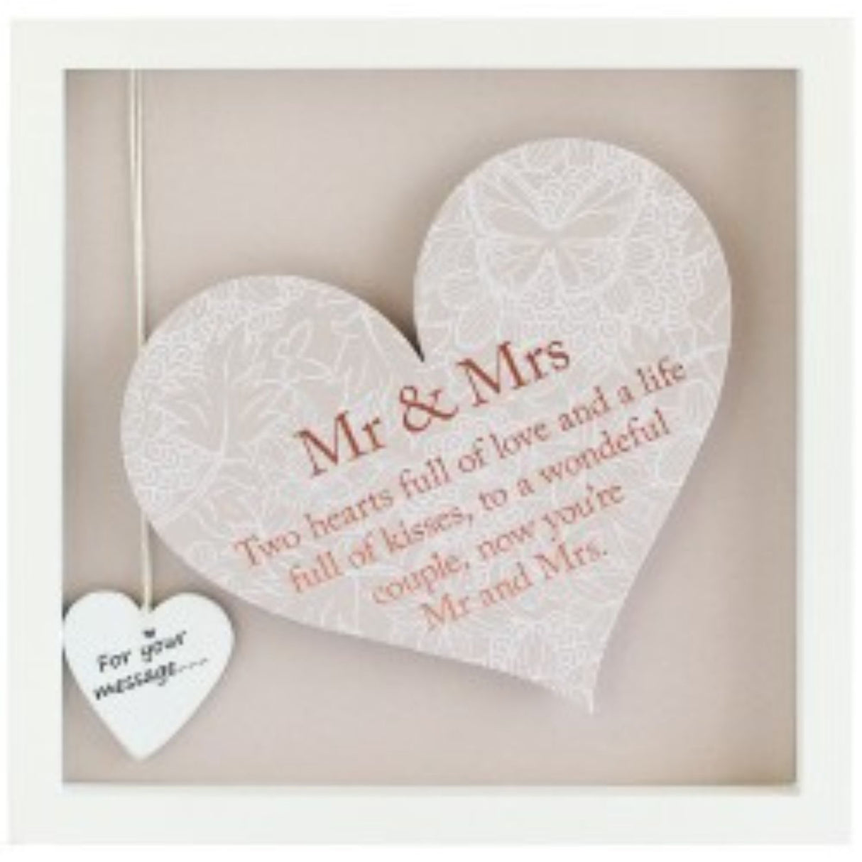 Mr and Mrs design heart in frame
