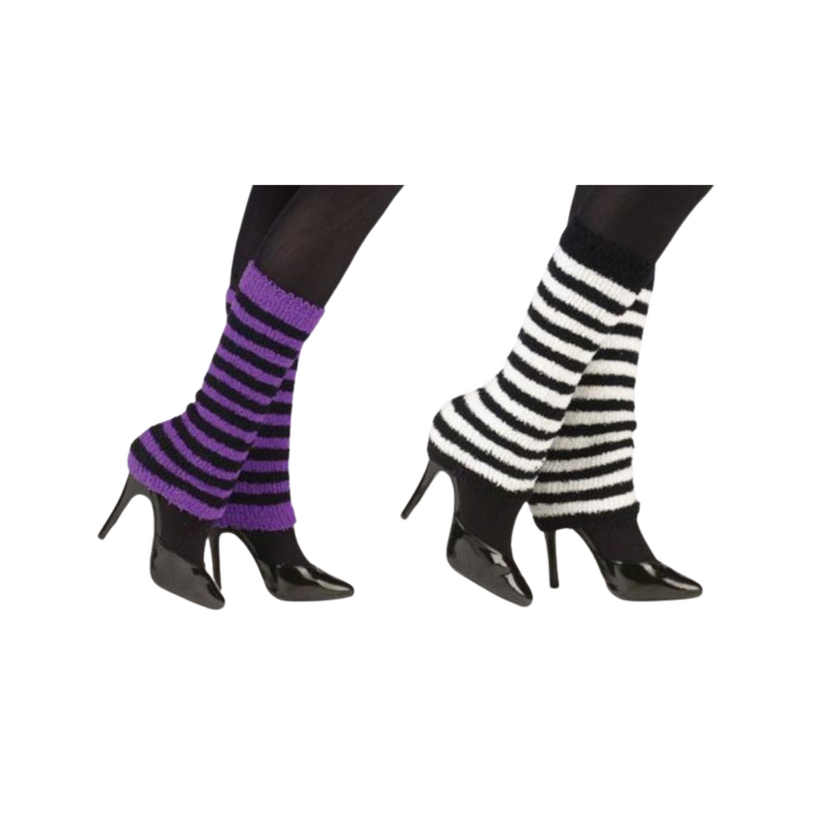 Cosy Leg Warmers - Fancy Dress Accessory - Purple or White