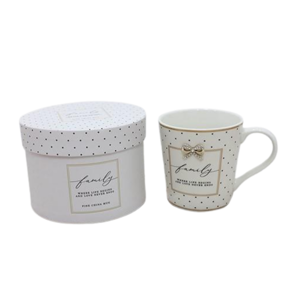 Fine China Mug with Encrusted Bow Embellishment