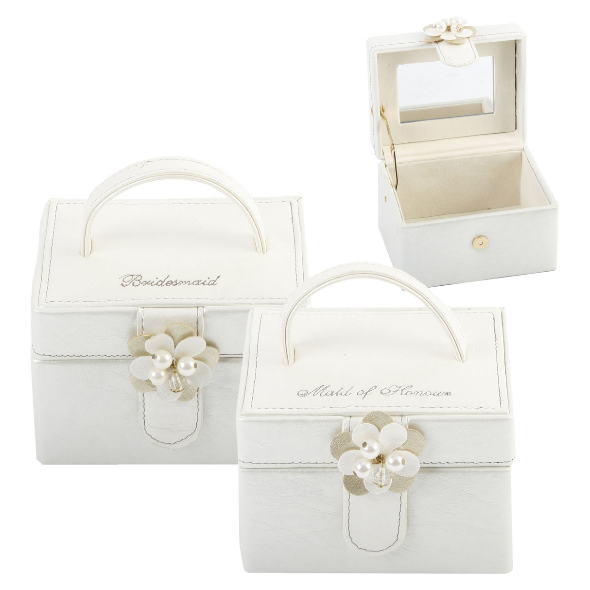 Juliana Wedding Party Leatherette Jewellery Box Bridesmaid or Maid of Honour