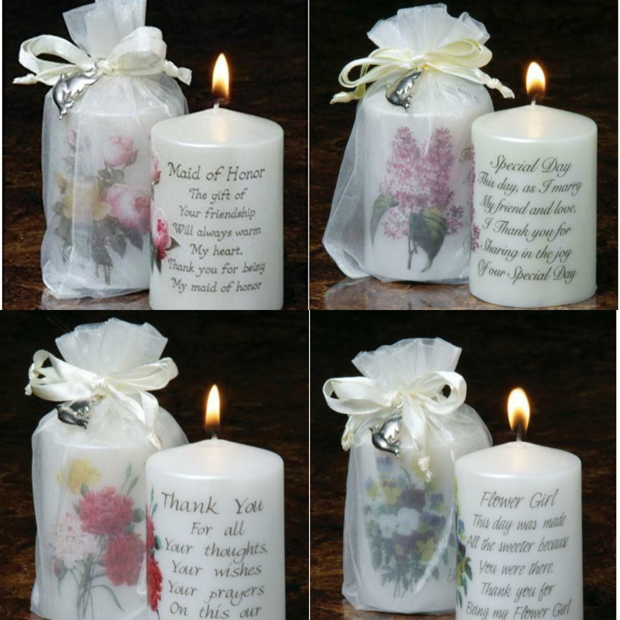 Sentiment Wedding Favour Candle | Thank You Special Day Flower Girl