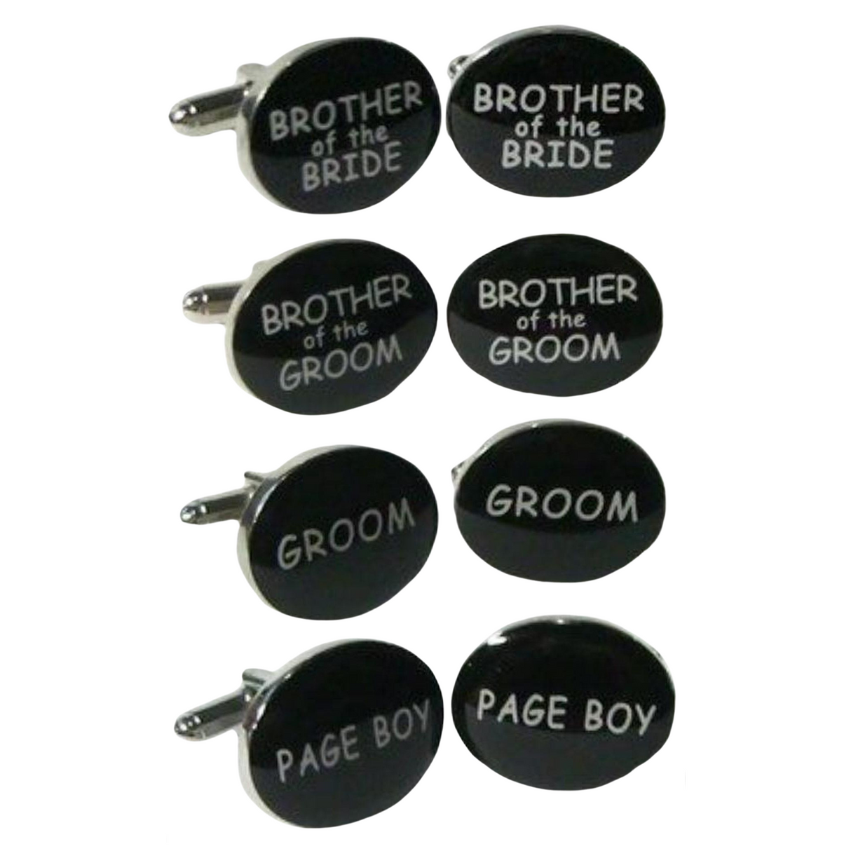 Black & Silver Male Wedding Cufflinks