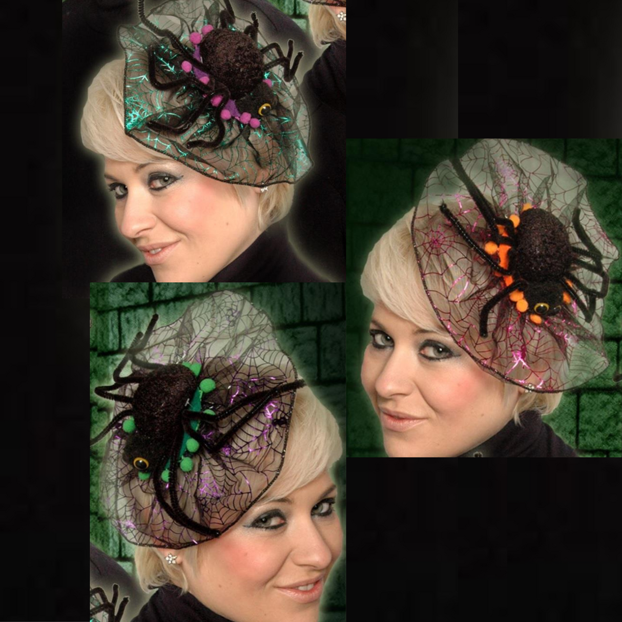 Spider Fascinator Hair Clip Head Dress - Various Colours