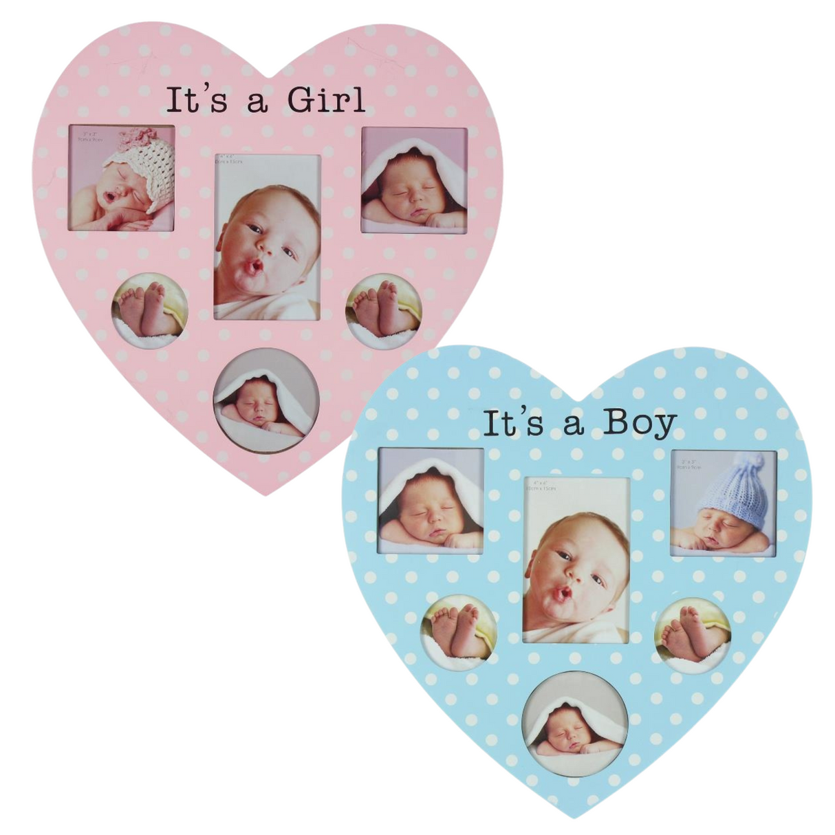 Juliana Impressions New Baby Heart Shaped Collage Photo Frame - Boy or Girl