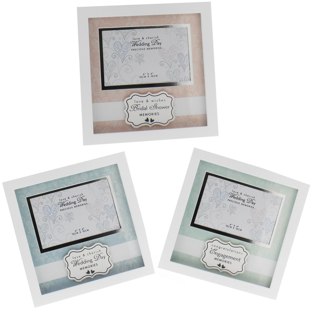 Love & Cherish Photo Frame 6x4" Engagement, Wedding Day or Bridal Shower